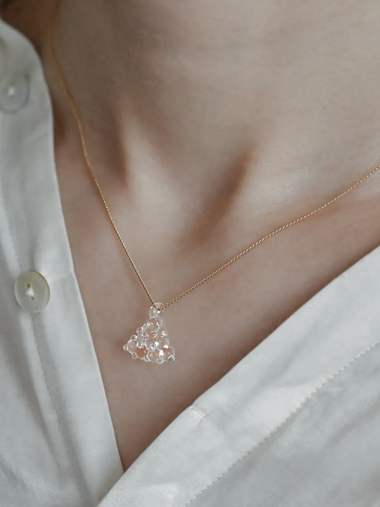 Handmade Hario Found Motion dew lux glass necklace 1