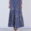 Thumbnail: Floral botanical tencel mermaid elasticated navy lined skirt