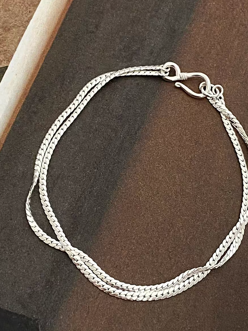 925 Silver double layers bracelet 1