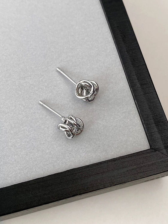 Loop cluster 925 silver earrings  4