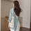 Thumbnail: Back knot sheer tencel mid length side pockets mid length shirt
