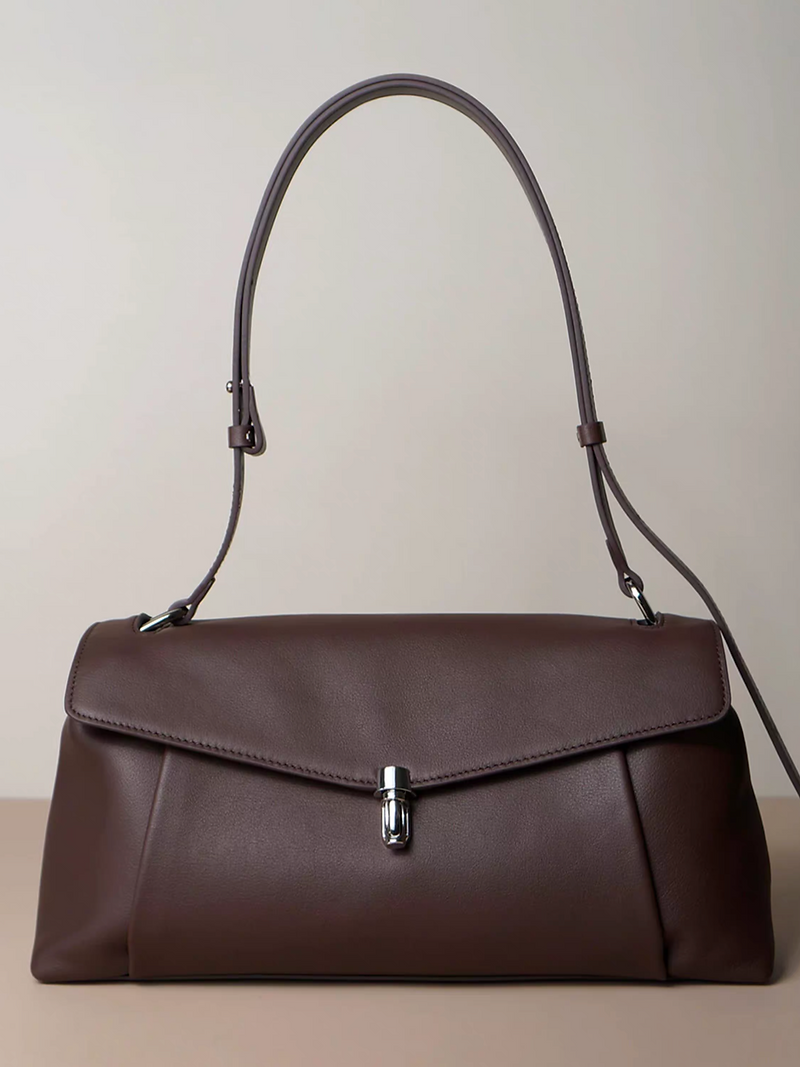 Pleated calf leather silver hardware shoulder + crossbody flap bag 8