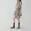 Thumbnail: Striped khaki belted halter cotton one piece / dress