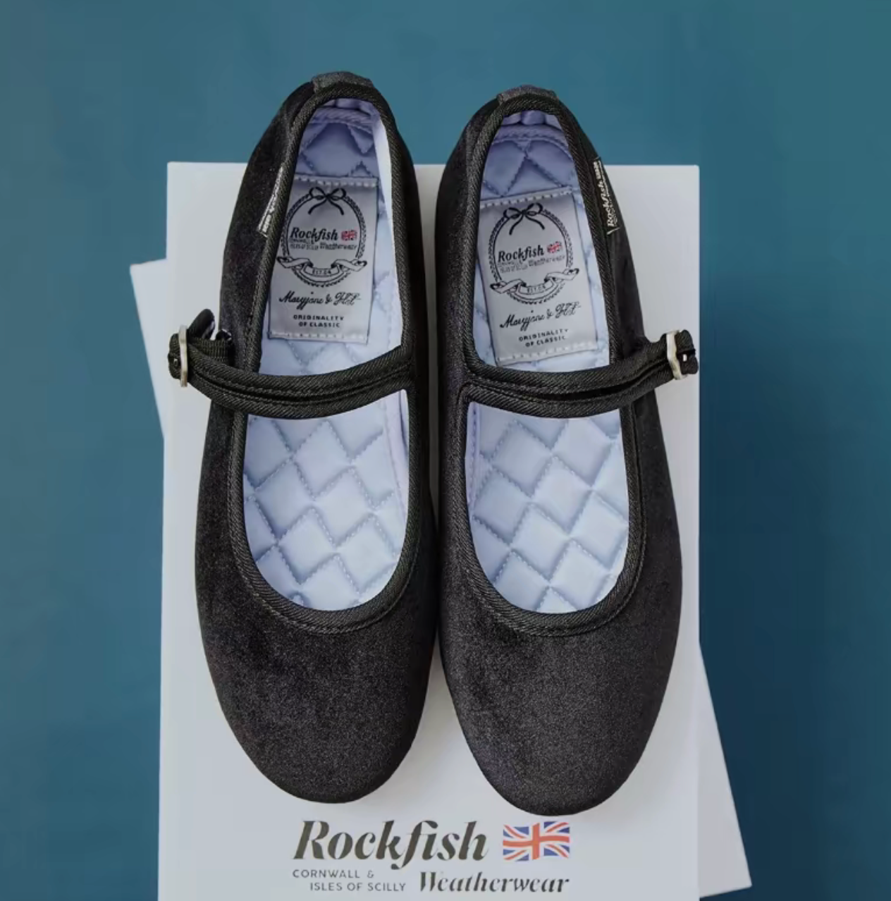ROCKFISH British Heritage Velvet Mary Janes