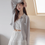 Thumbnail: Sheer cotton tencel embossed cropped shirt