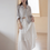 Thumbnail: Sheer cotton tencel embossed cropped shirt