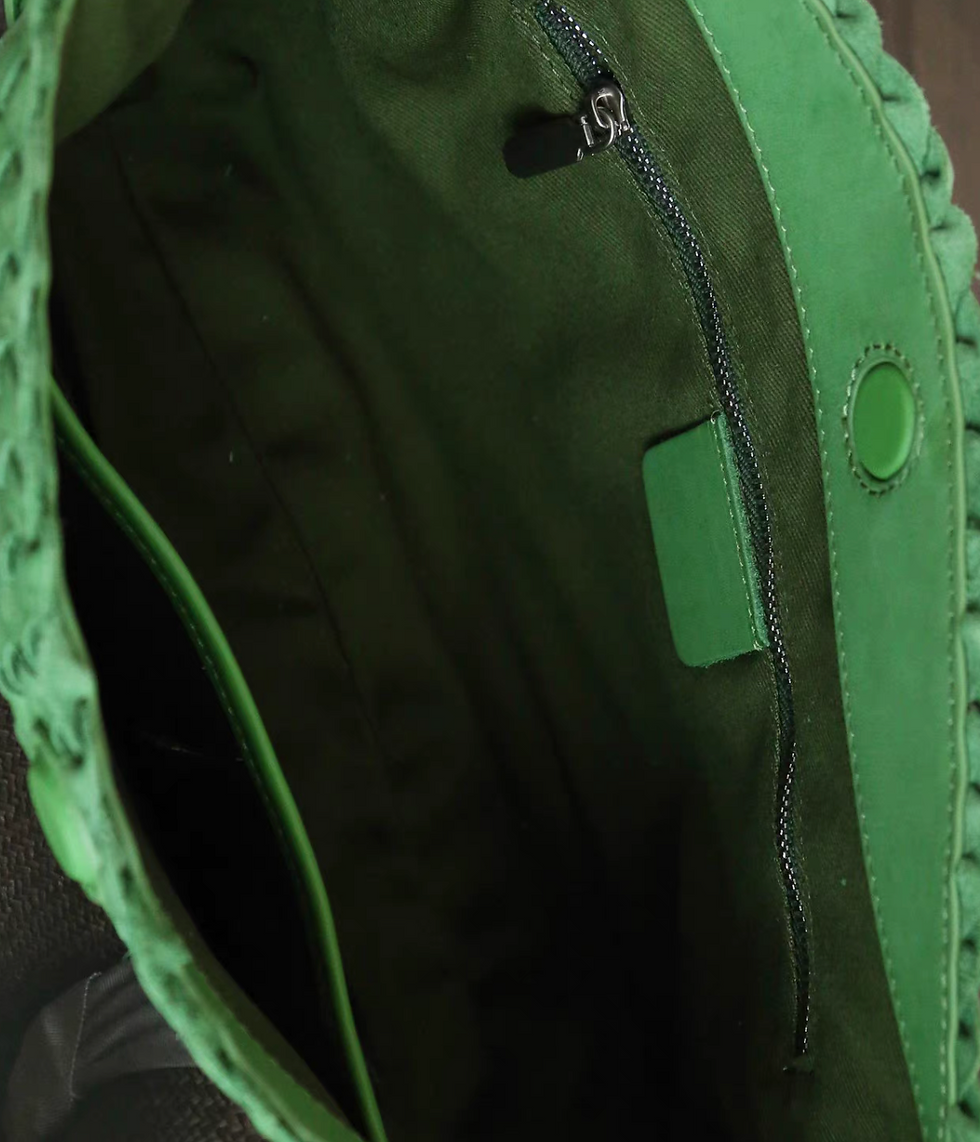 Thumbnail: Woven calf leather flap dumpling shoulder +crossbody bag
