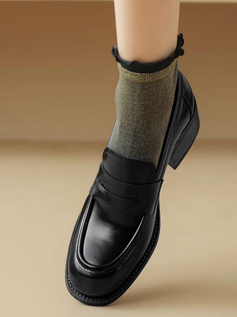 Oil waxed calf leather penny saver loafers 4
