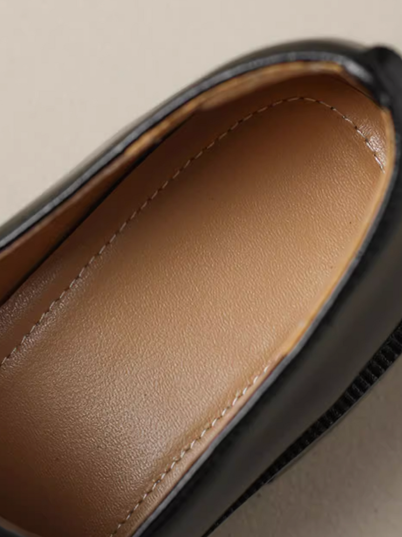 Metal loop calf leather contour loafers 9