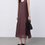 Thumbnail: Bordeaux tencel lined U neck side slit midi sleeveless dress