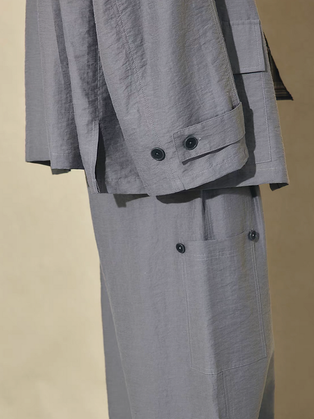 Silver grey lyocell mid length shirt / jacket 5