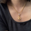 Thumbnail: Doubled sided engraved alloy plastic pearl coated 925 silver necklace set