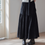 Thumbnail: Embossed side knot valour ruffle tencel rayon spandex black skirt