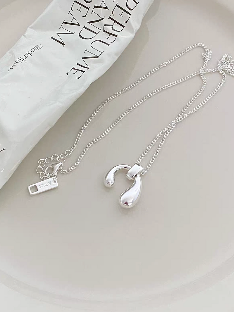 925 Silver abstract U shape necklace 3