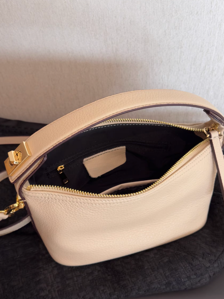 Twist buckle drape toga embossed handle + crossbody bag 15