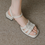 Thumbnail: Weaved calf leather ankle strap sandals