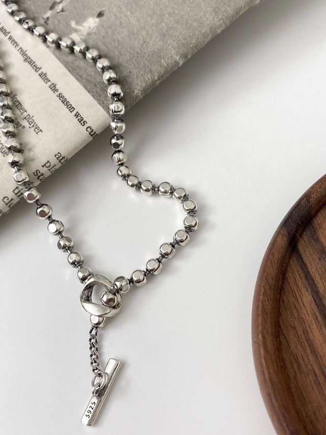 925 silver abstract engraved loop necklace 5