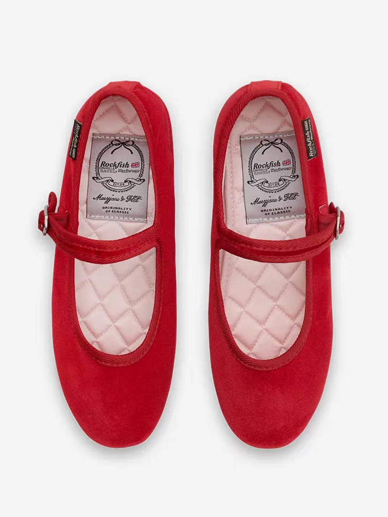 ROCKFISH British Heritage Velvet Mary Janes 12