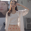 Thumbnail: White embroidered crochet cotton linen floral mid length shirt