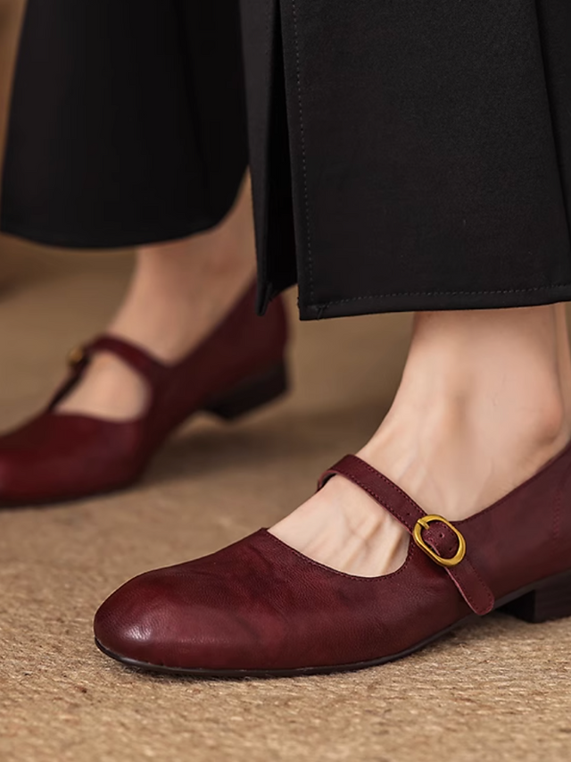 Classy calf leather mary janes 8