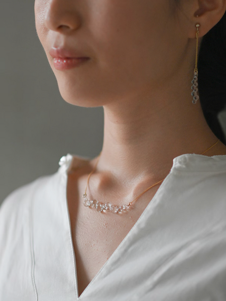 Handmade Hario droplets gloss glass necklace
