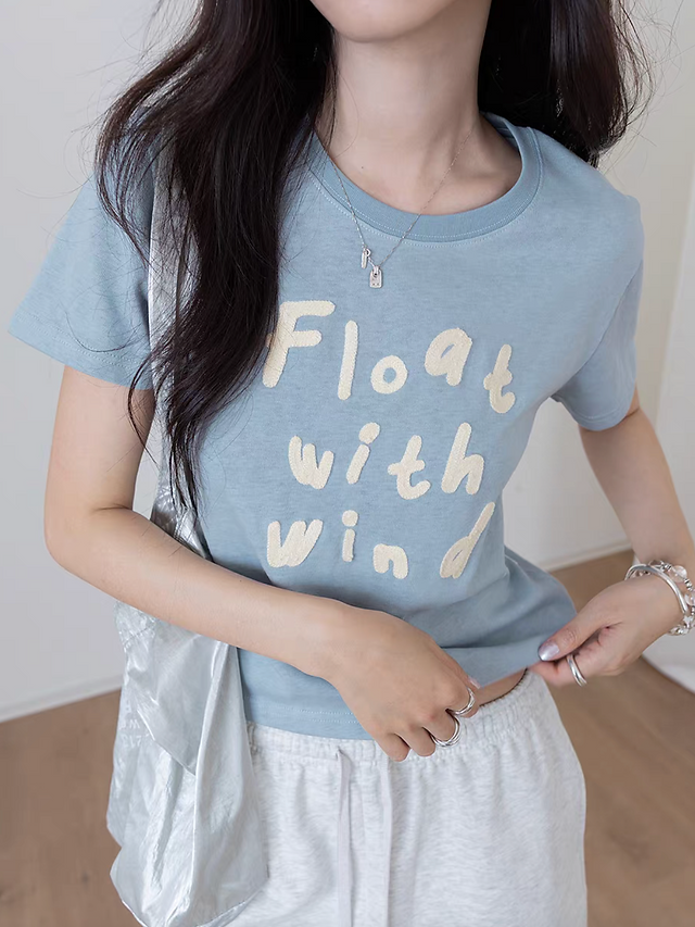 Float With Wind cotton poly crewneck tee 4
