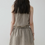 Thumbnail: Striped khaki belted halter cotton one piece / dress