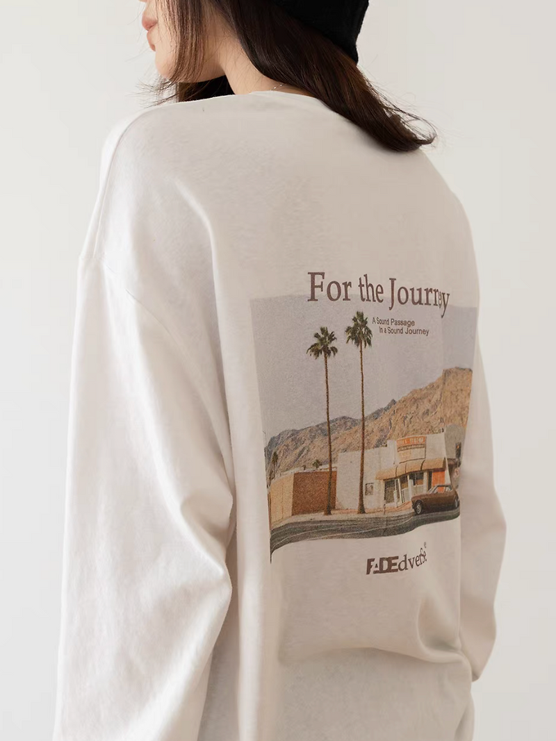 Digital print shoreline crewneck cotton tee 14