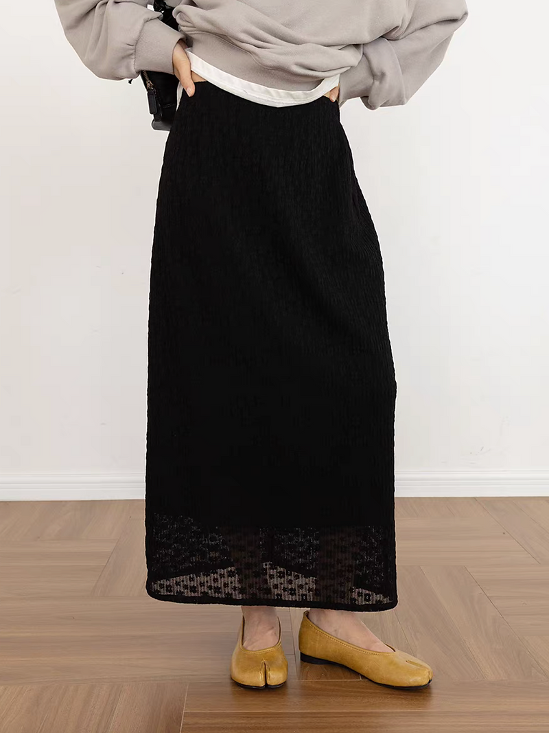 Elasticated floral crochet lined cotton poly skirt 4