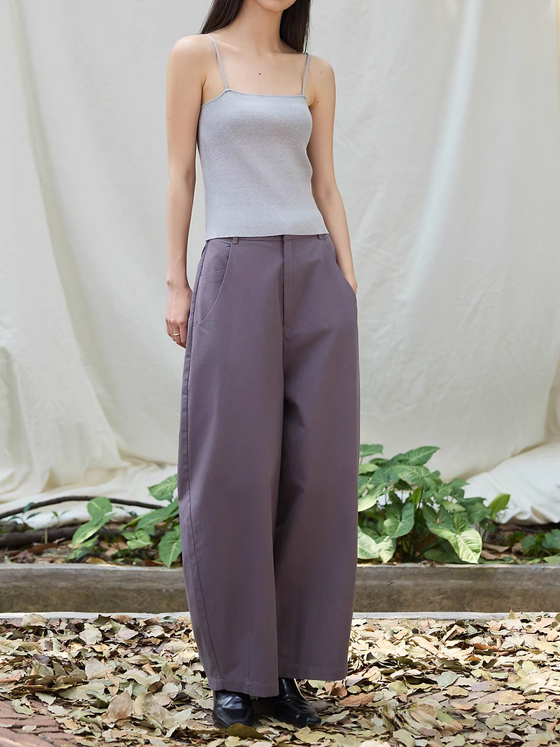 Taro purple barrel contour high waisted cotton pants 2