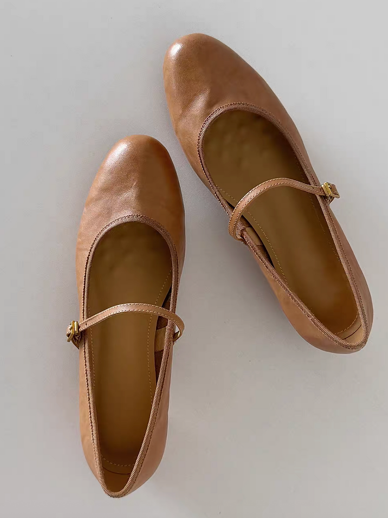 Embossed calf leather Mary Janes 7