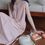 Thumbnail: Soft pink pleated lined cotton A line sleeveless dress