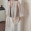 Thumbnail: Back knot sheer tencel mid length side pockets mid length shirt