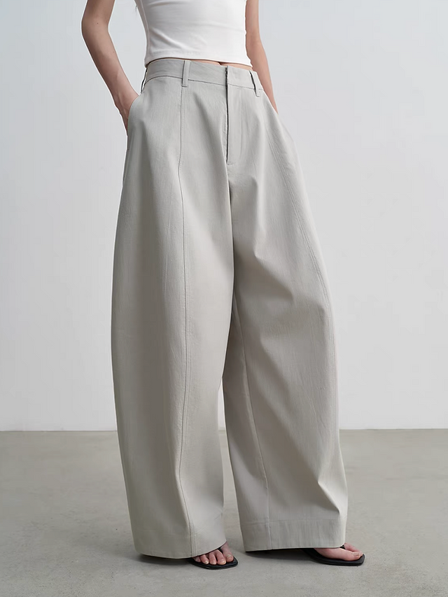 High waisted contour barrel cotton rayon pants 1