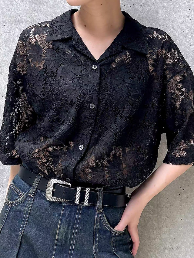 Pageboy floral polyester mid length shirt 6