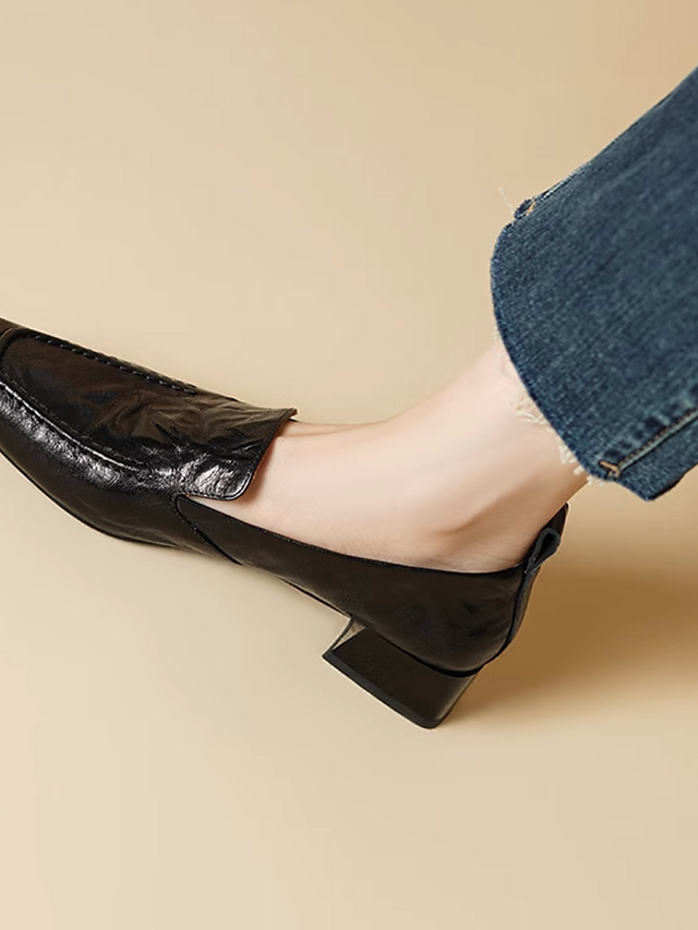 Contour ruffled calf leather loafers 5
