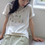 Thumbnail: Alphabets print cotton sora beige crewneck tee