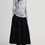 Thumbnail: High waisted elasticated docking patchwork side pockets cotton rayon black skirt