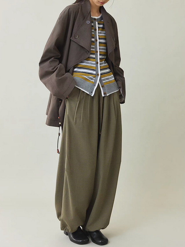 30% Basel merino wool mustard grey knitted striped cardigan 7