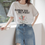 Thumbnail: Born to be free floral print cotton tee