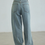 Thumbnail: High waisted acid washed light blue denim straight jeans