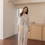 Thumbnail: Back knot sheer tencel mid length side pockets mid length shirt