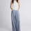 Thumbnail: Pastel blue cotton high waisted straight pants