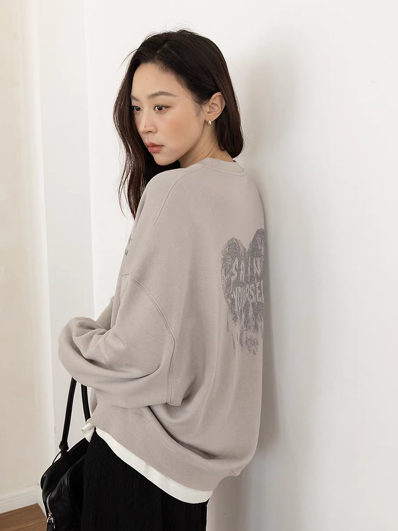 Cotton crewneck print sweater 10