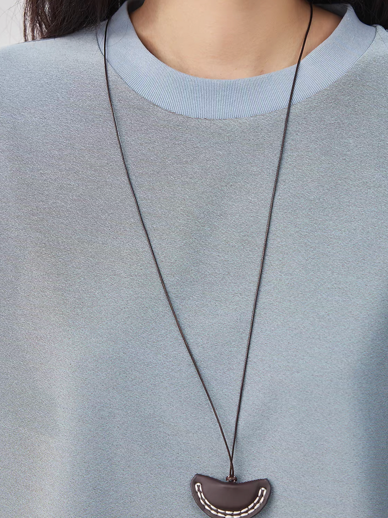 Cotton poly blue crewneck tee 6