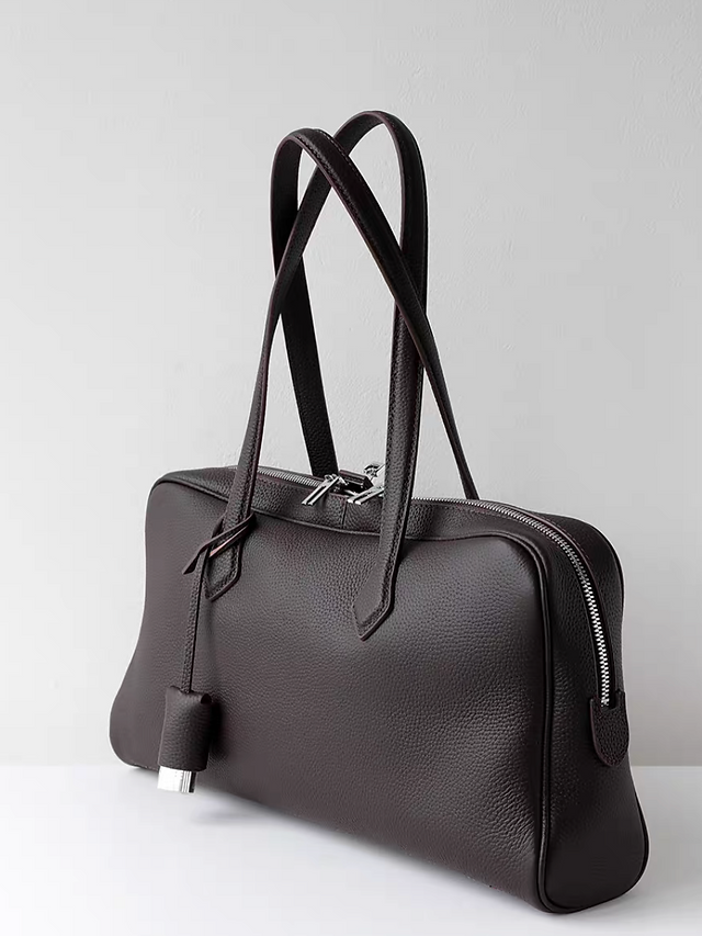 Toga embossed calf leather handle rectangular shoulder handle bag 7
