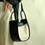 Thumbnail: Docking fabric calf leather two way handle + crossbody bag