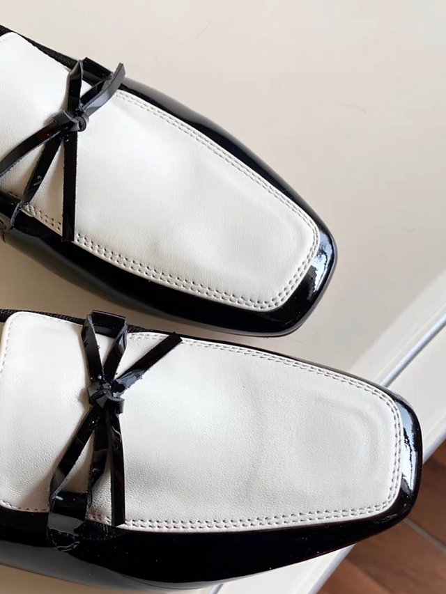 Repetto Paris made in France sheep skin black white loafers 5
