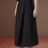 Thumbnail: High waisted diagonal pleated cotton rayon black skirt A line skirt