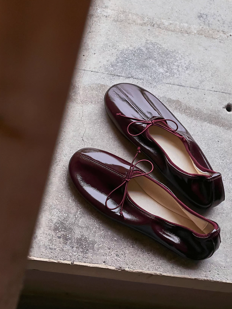 Made in Italy Italian oil waxed sheep skin ribbon flats 1